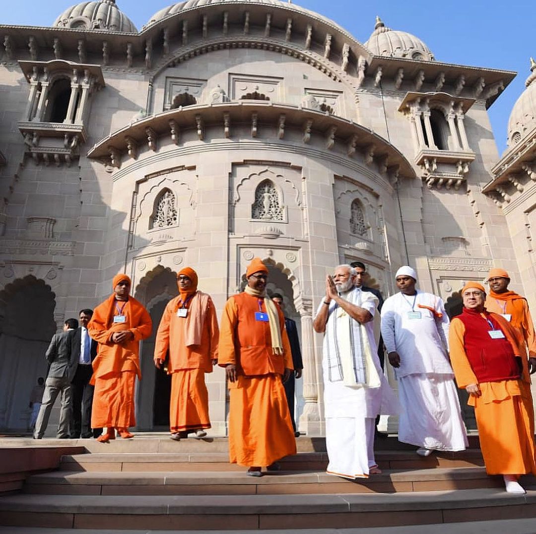 To celebrate National Youth Day, the Jayanti of Swami Vivekananda, the PM visited Belur Math in West Bengal in January 2020