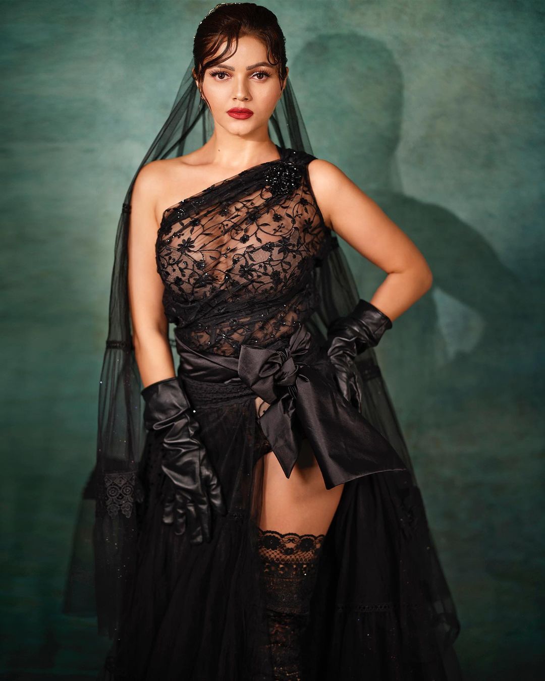 Rubina Dilaik is raising temperature in an all-black look in her recent photoshoot