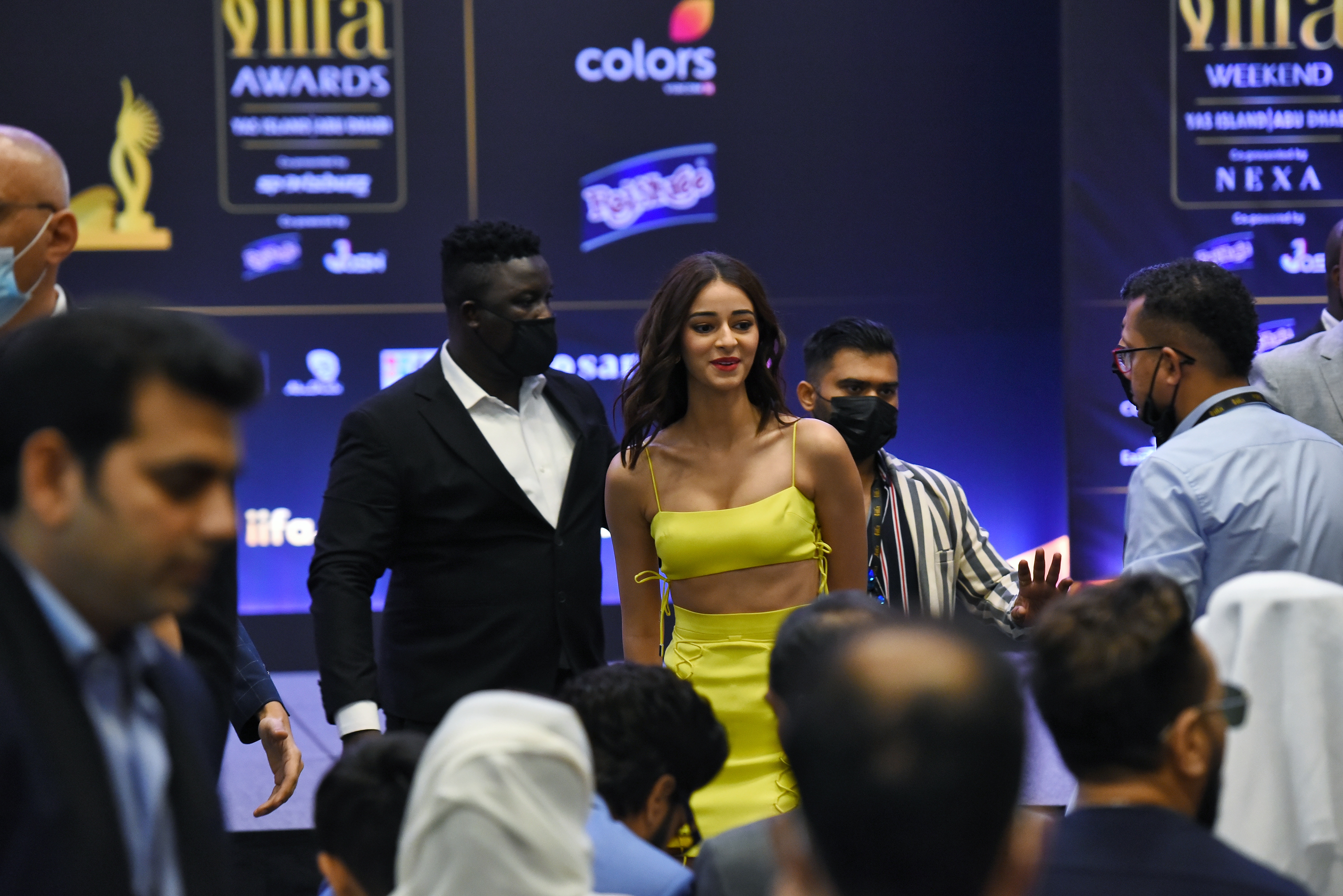 Ananya Panday looked stunning in her yellow outft as she arrived for the IIFA 2022 press conference