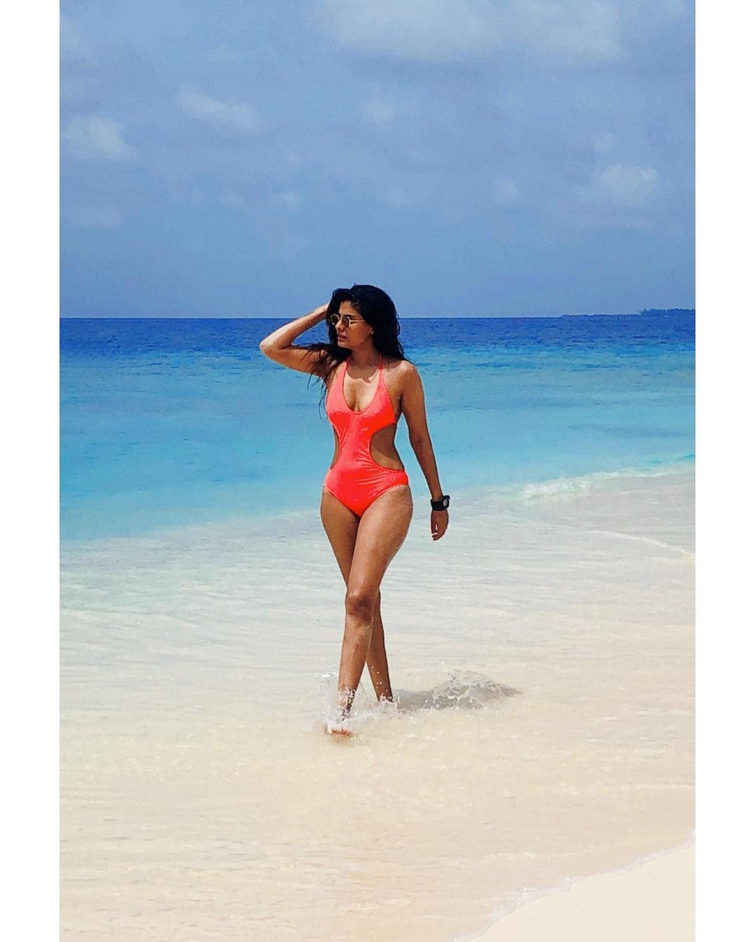 Shreya Dhanwanthary Recreates Baywatch Moment In Coral Swimsuit