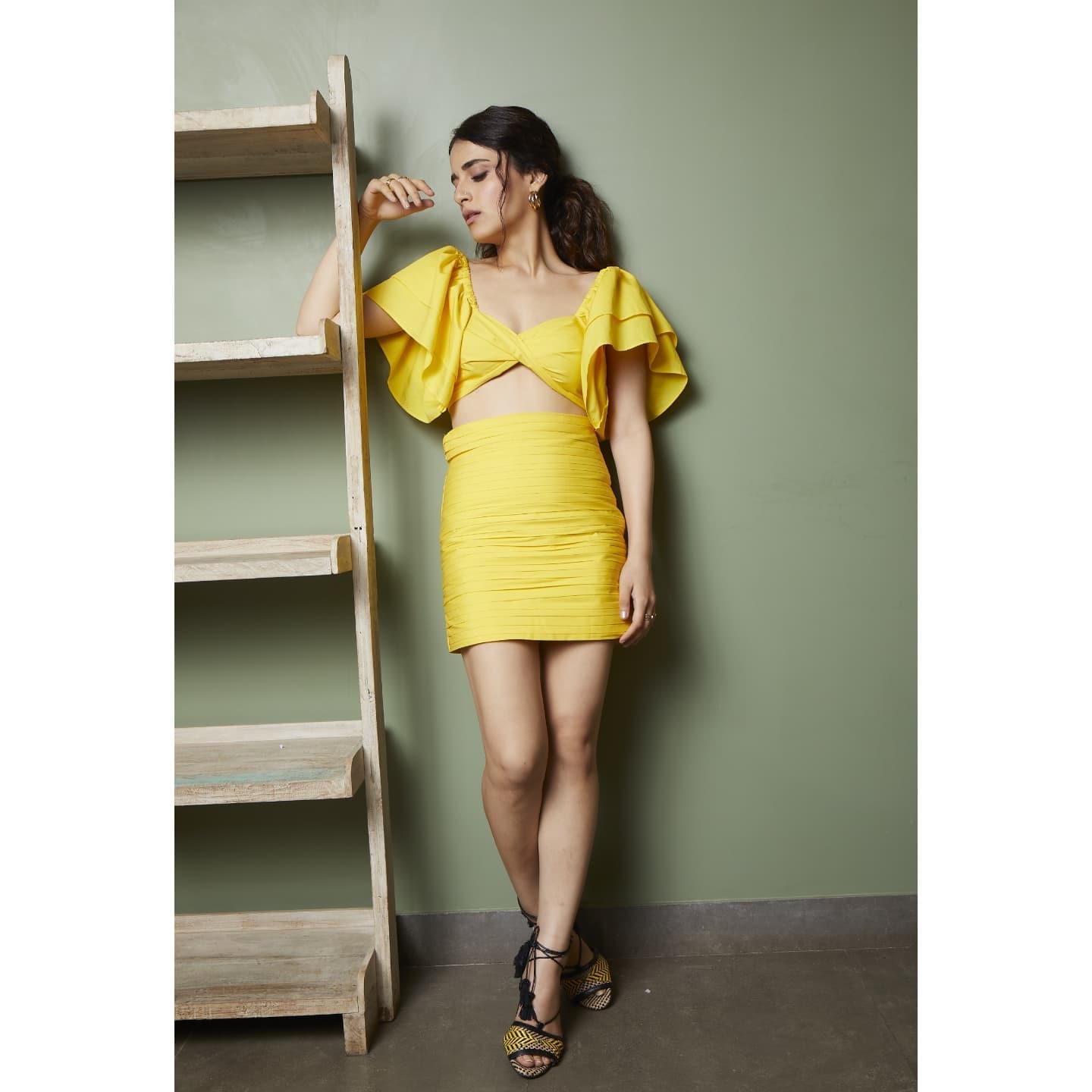 Radhika Madan looks sexy in the yellow cutout dress