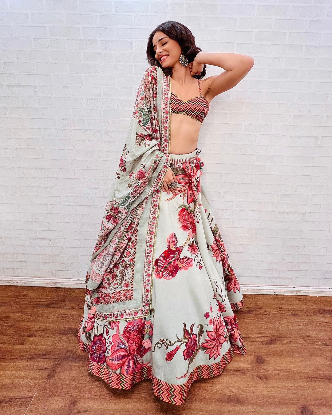 Ananya Panday is a vision to behold in a vibrant floral-printed lehenga