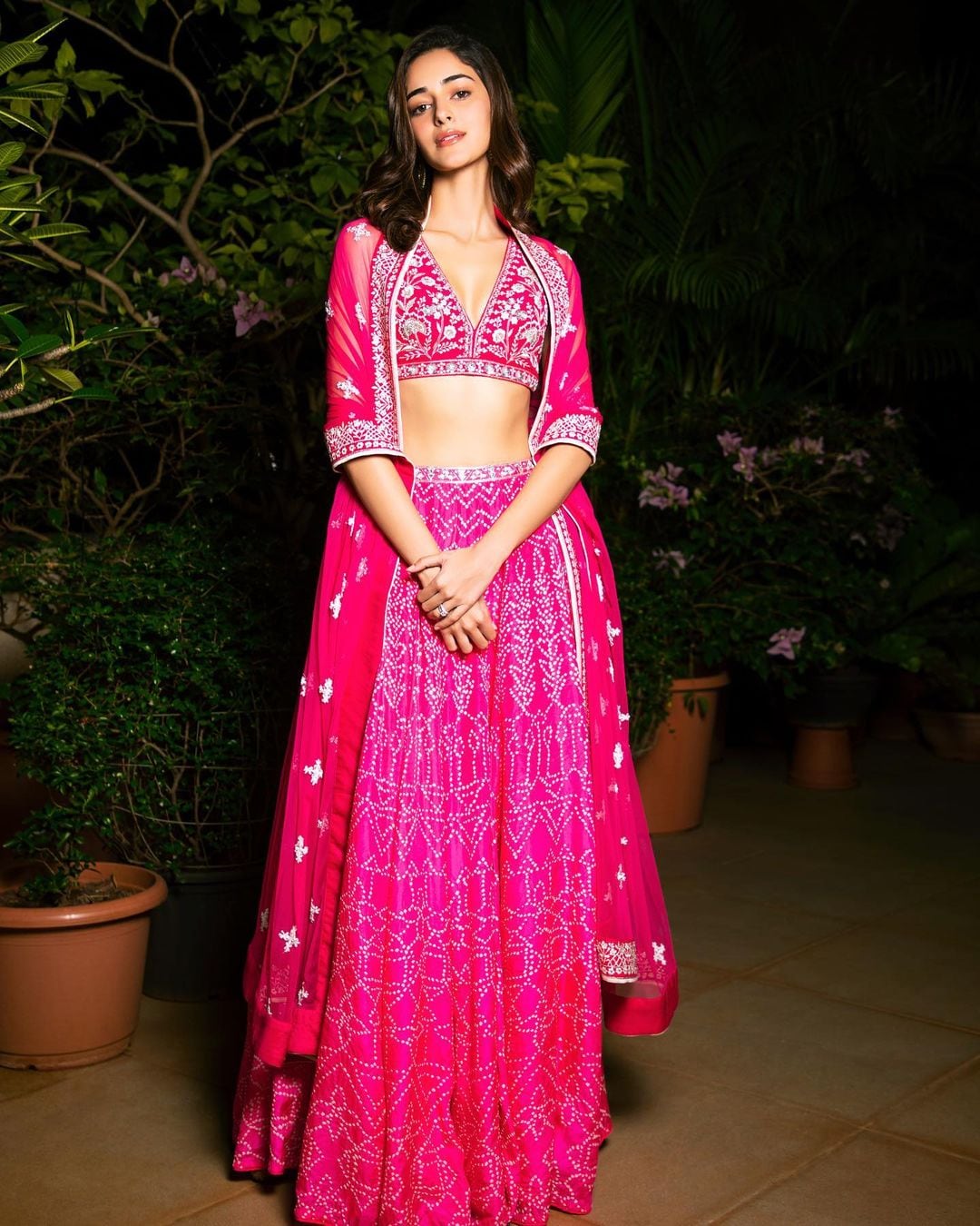 Ananya Panday's embellished pink lehenga is pretty and vibrant.