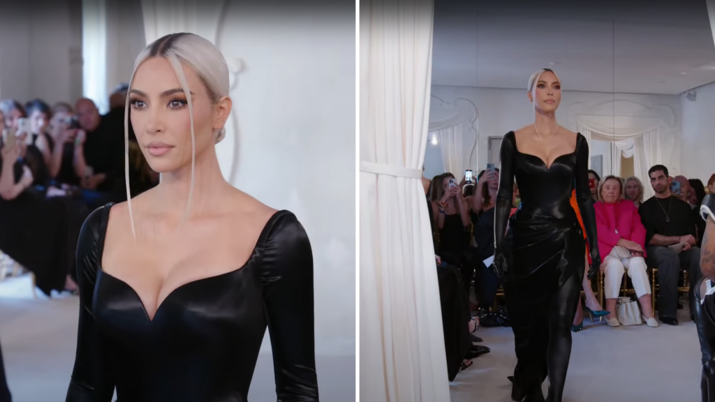 Kim Kardashian x Balenciaga style, the luxury fashion houseâ€™s latest face wore a black gloved bodysuit