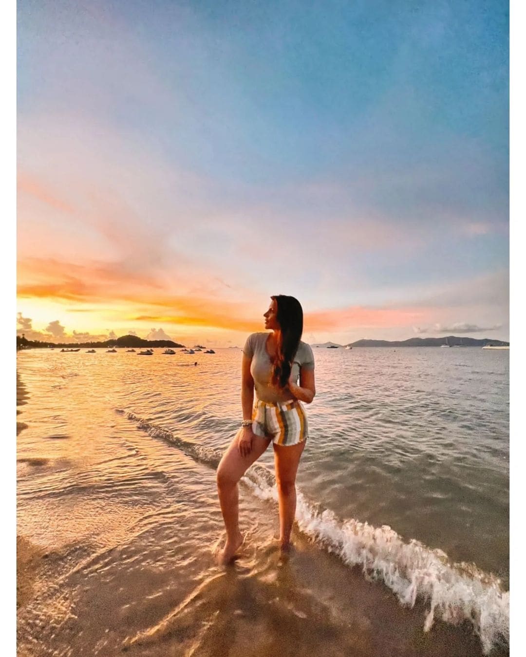 Shama Sikander gave her followers a quick sneak peek of her romantic vacation in a series of sizzling photographs from Koh Samui, Thailand