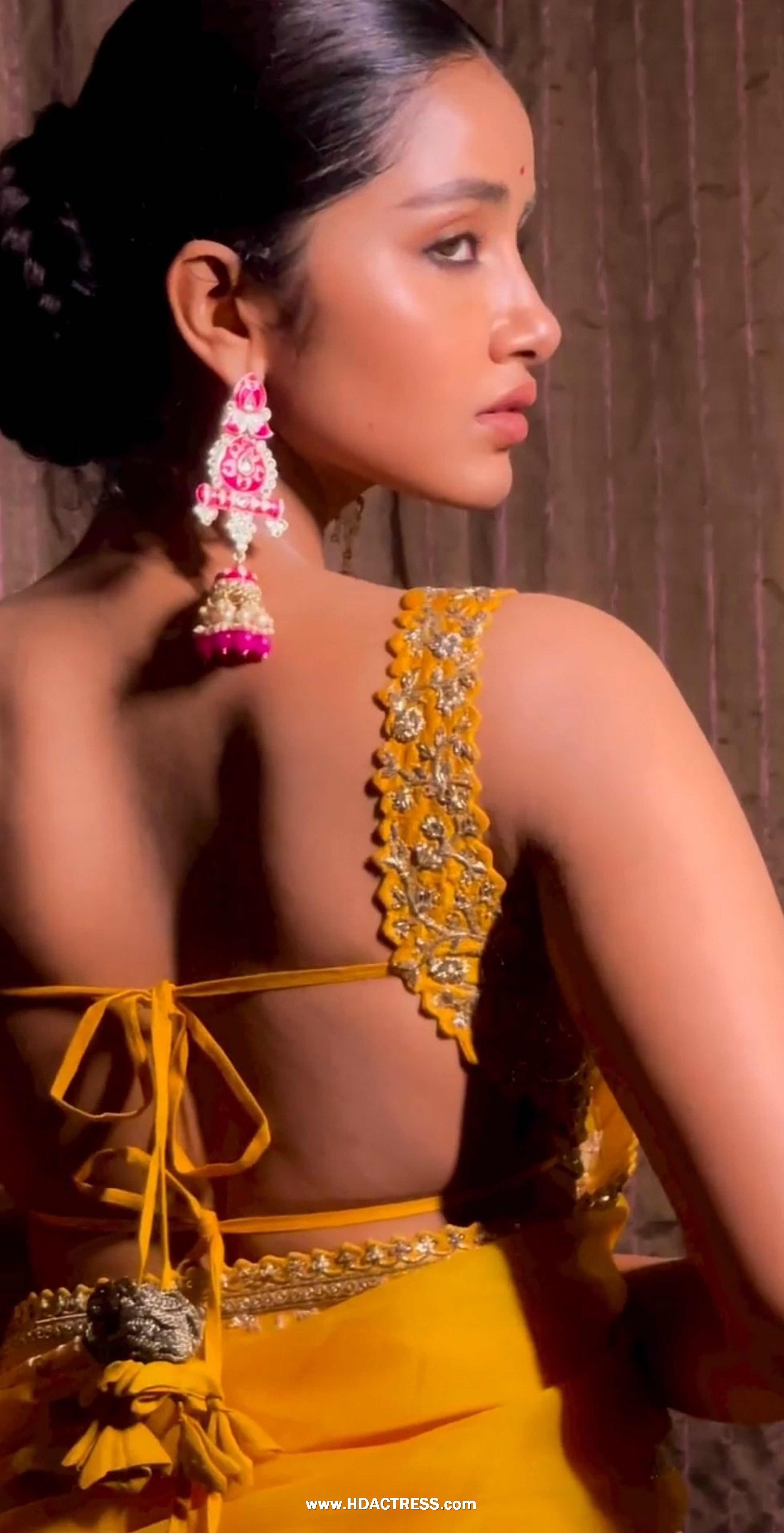Anupama Parameswaran Sexy In Backless Saree Pictures