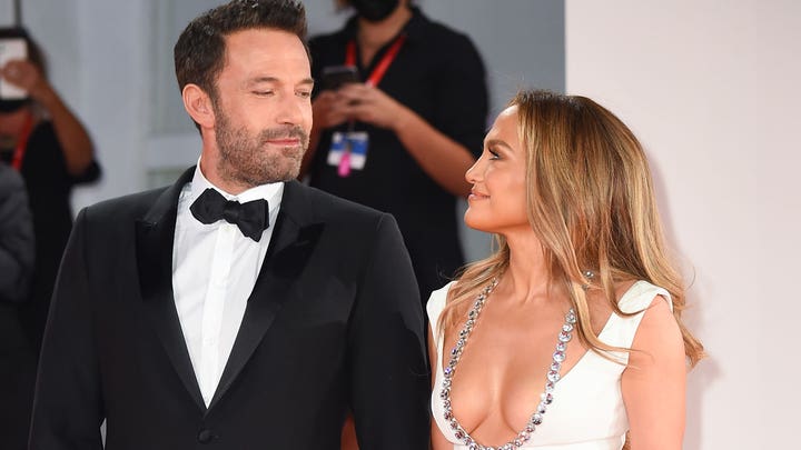 Ben Affleck and Jennifer Lopez are set to get married this weekend. They are pictured on the red carpet in Italy