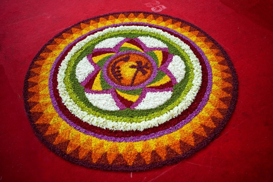 Every day throughout the 10 days of the Onam festival, new Pookalams are created outside the home's door