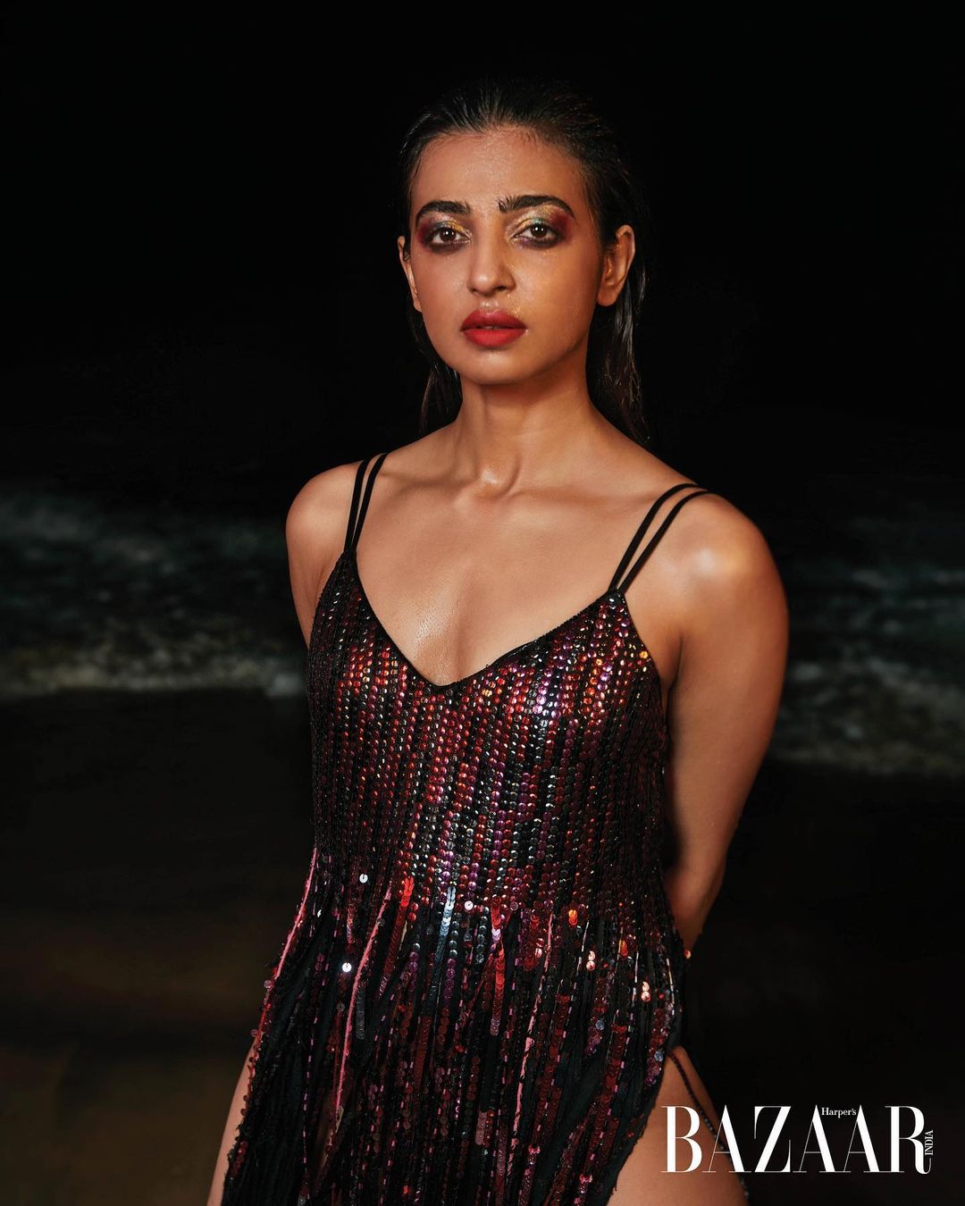 Radhika Apte looks sultry in the multicoloured sequin outfit