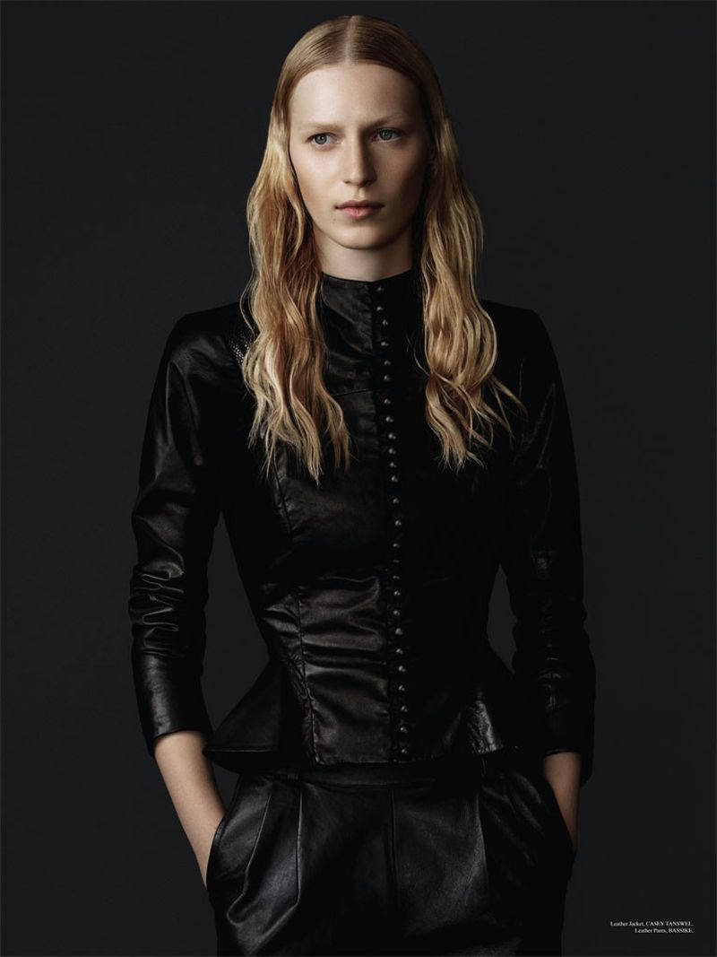 A Fantastic Picture Of The Model, Julia Nobis As She Posed Elegantly Over A Black Backdrop