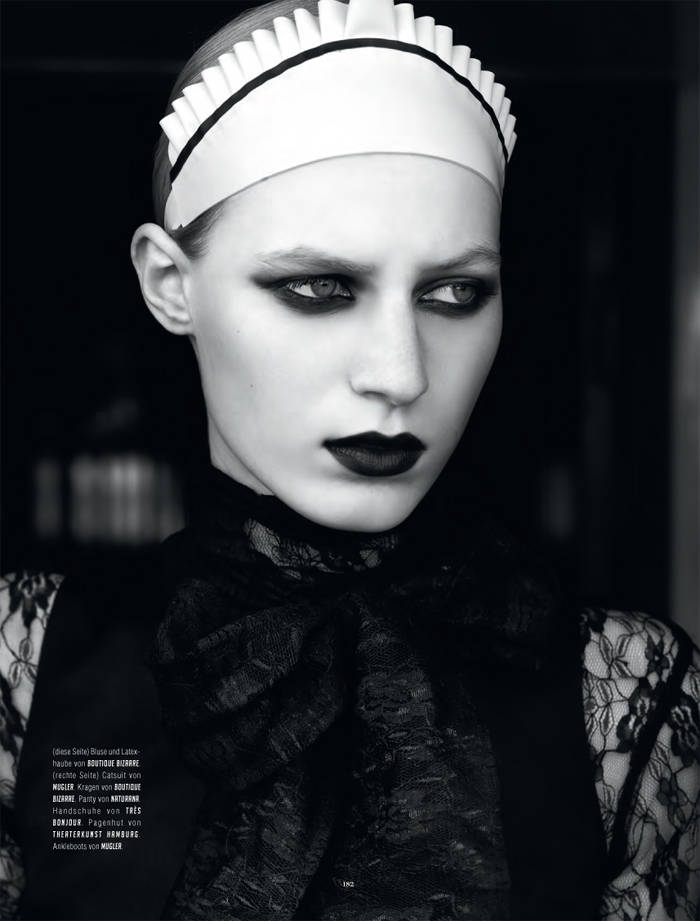 A Wonderful Portrait Of The Model, Julia Nobis, In This Black And White Photo
