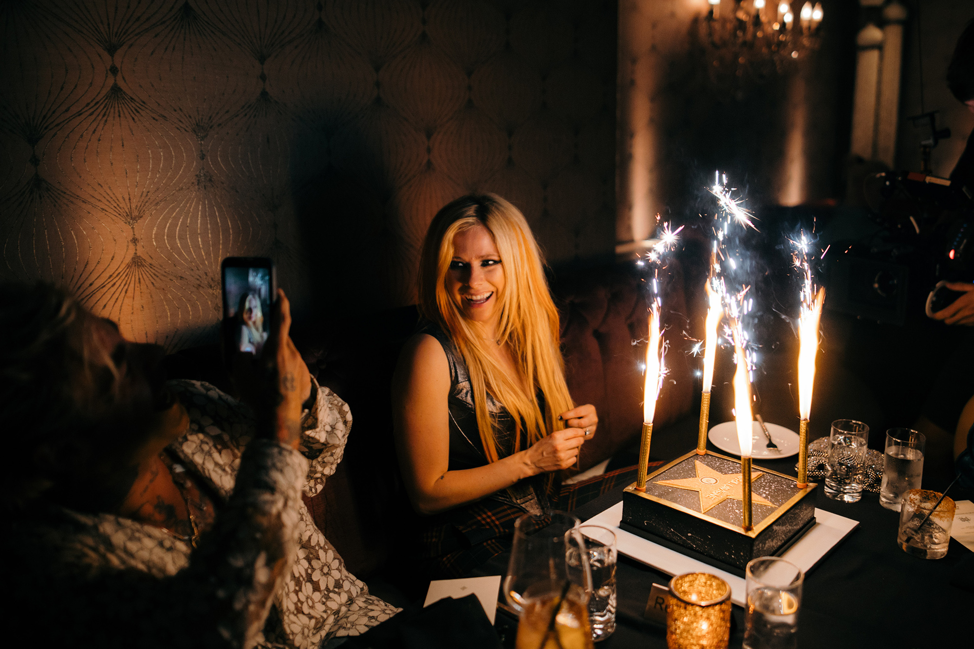 Avril Lavigne celebrates her star on the Hollywood Walk of Fame at Beauty & Essex LA