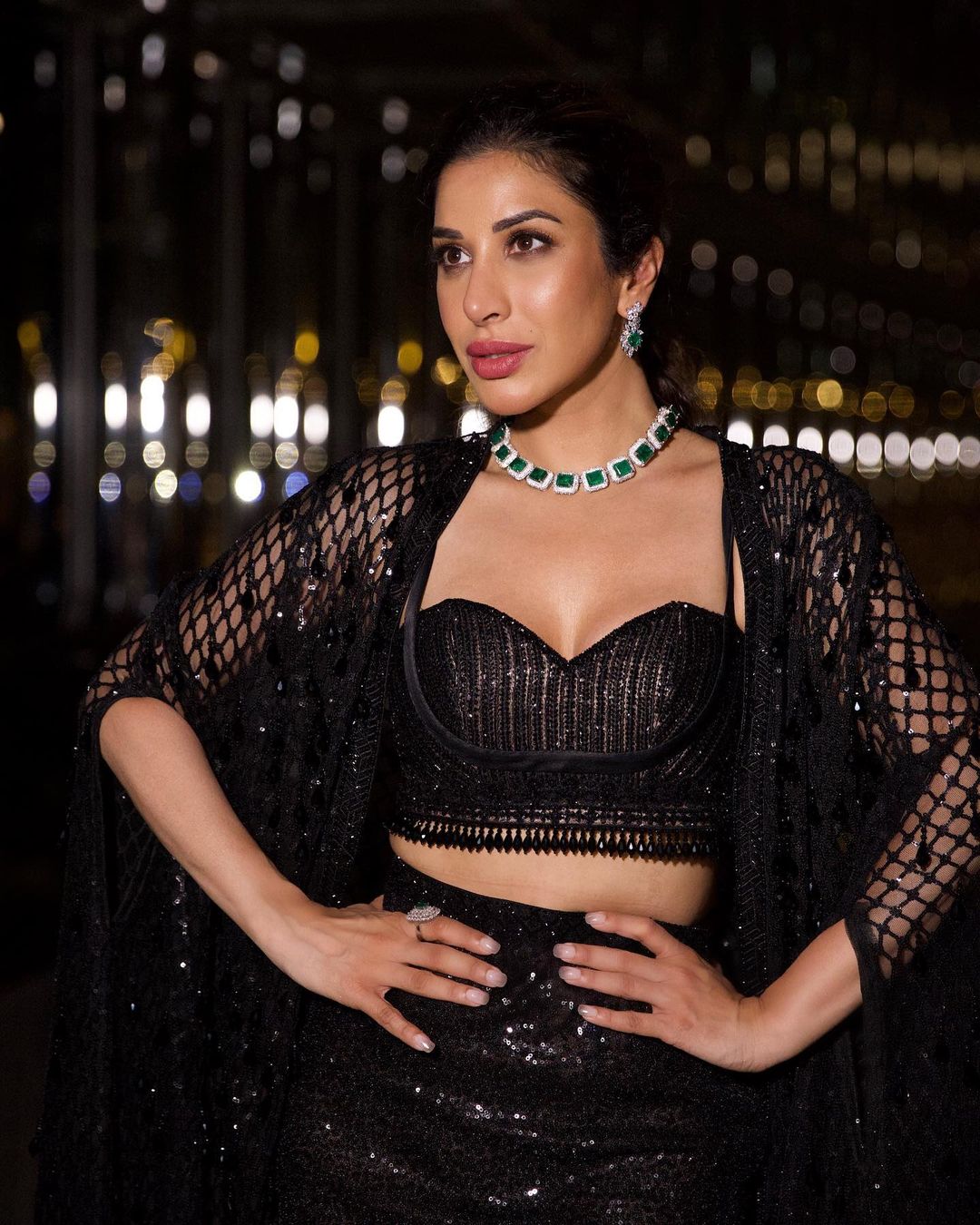 Sophie Choudry looks glorious in the sequinned black outfit