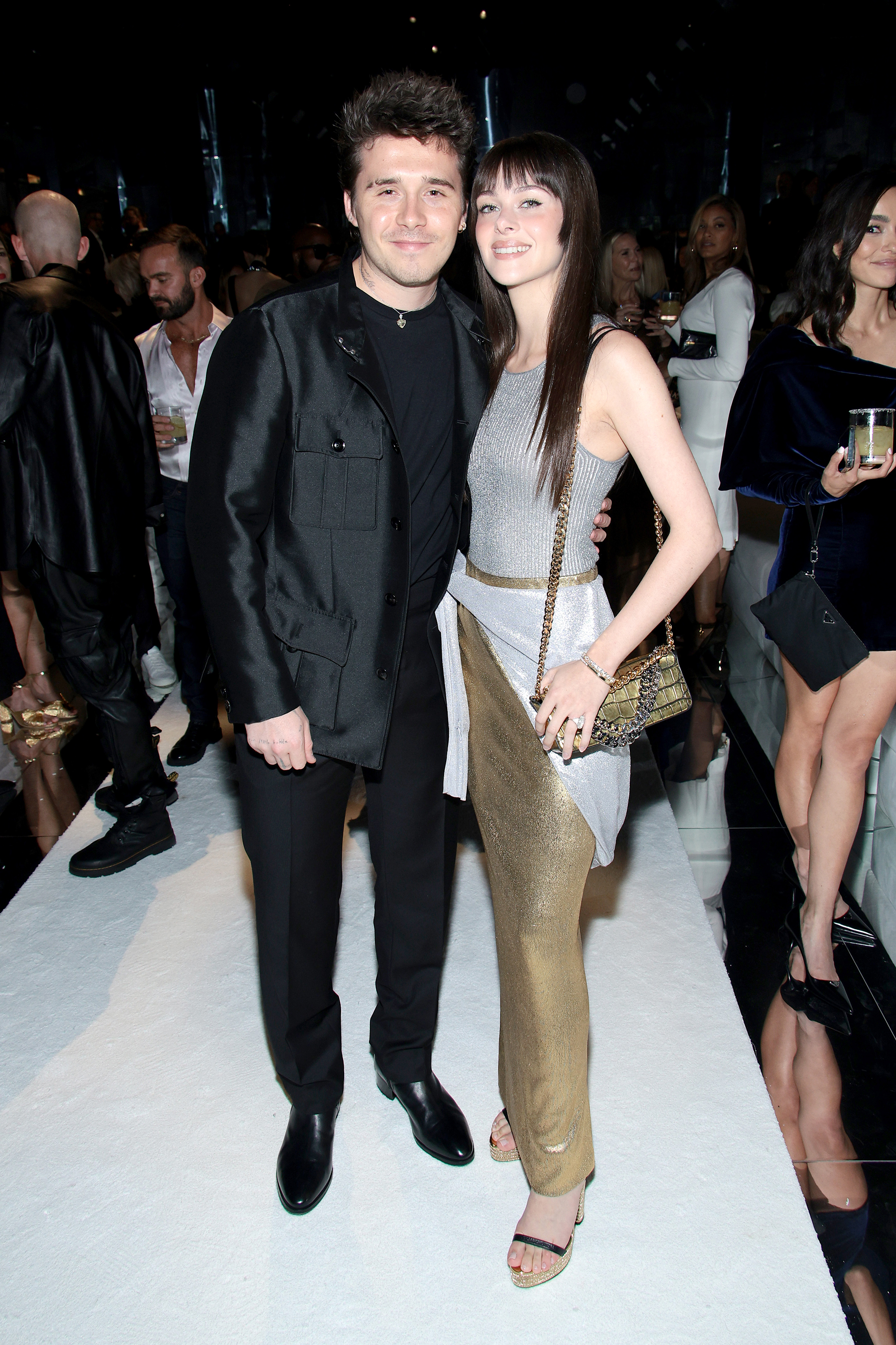 Brooklyn Beckham and Nicola Peltz attend the Tom Ford show during NYFW 2022