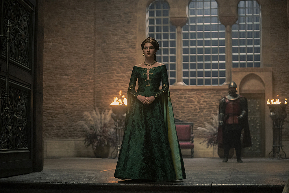 Alicent dons green for Rhaenyra and Laenorâ€™s wedding. For fans of â€˜Fire & Blood,â€™ the color choice is significant.