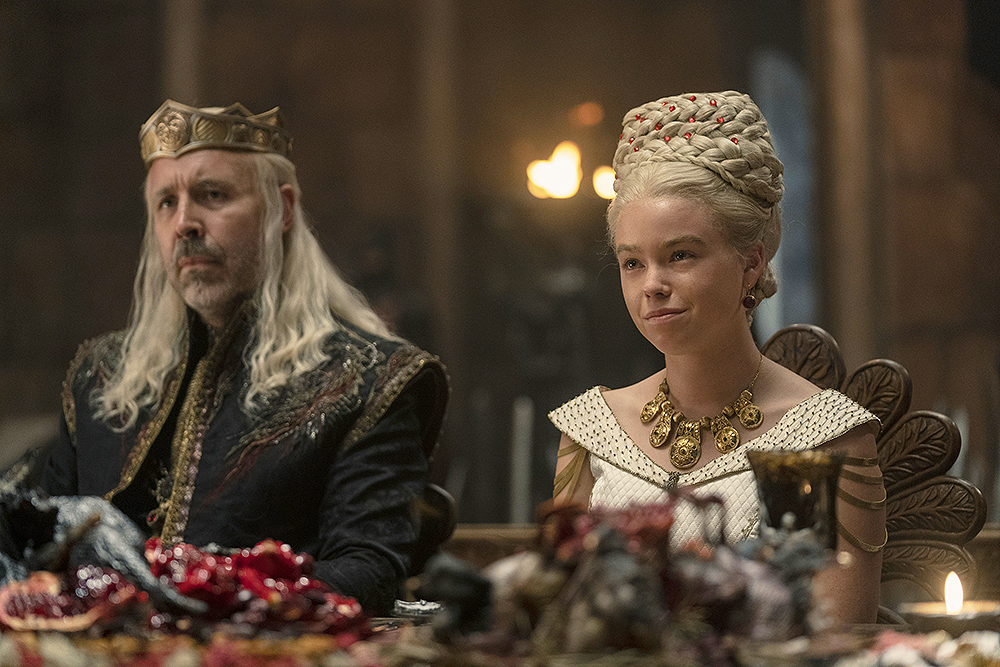 The King and his princess have a feast as Rhaenyra weds Laenor Velaryon. The King ordered Rhaenyra to marry Laenor after the whole Daemon scandal