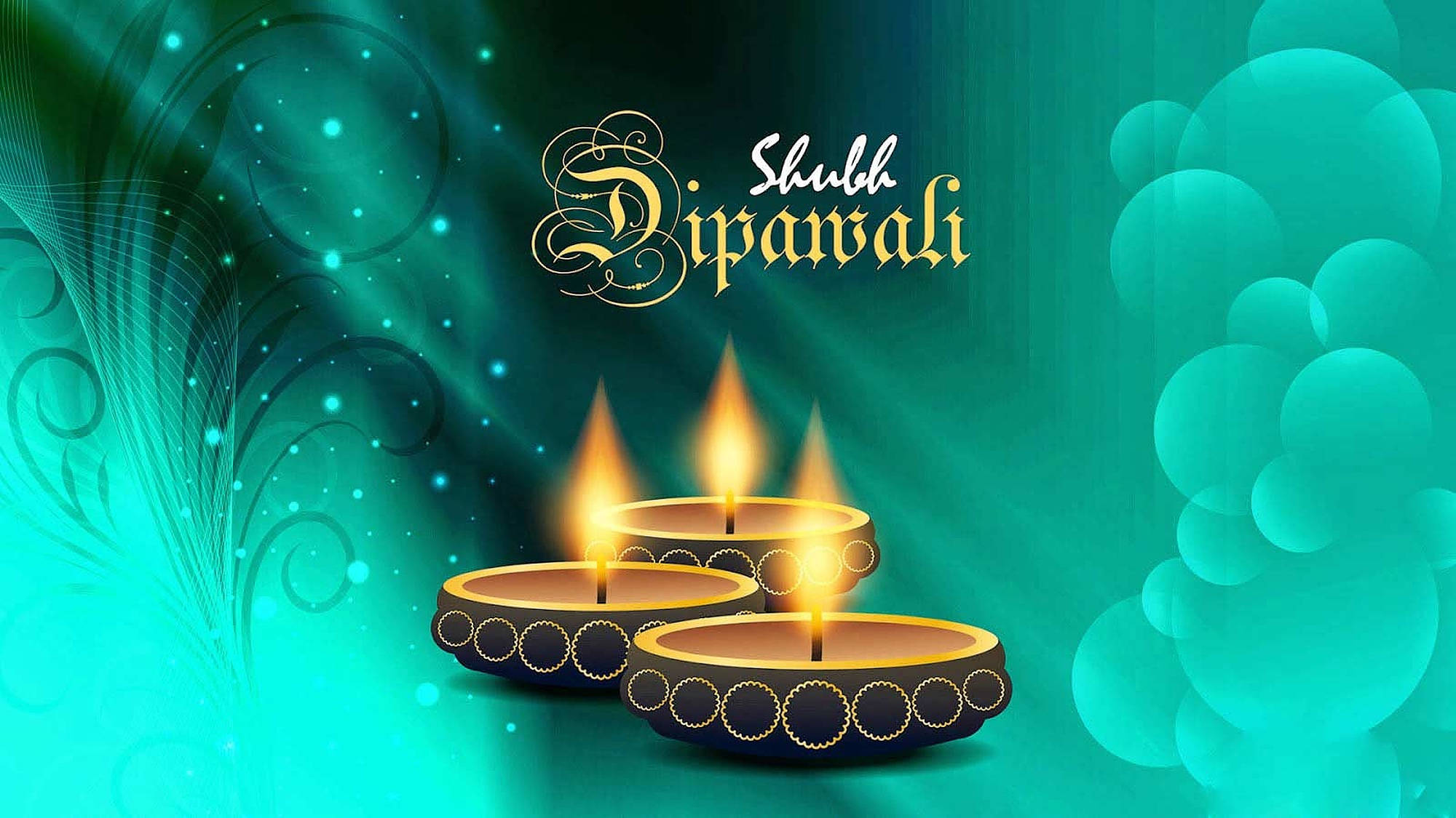 Dazzling Diwali Poster Features Glowing Diyas In The Center With The Words 