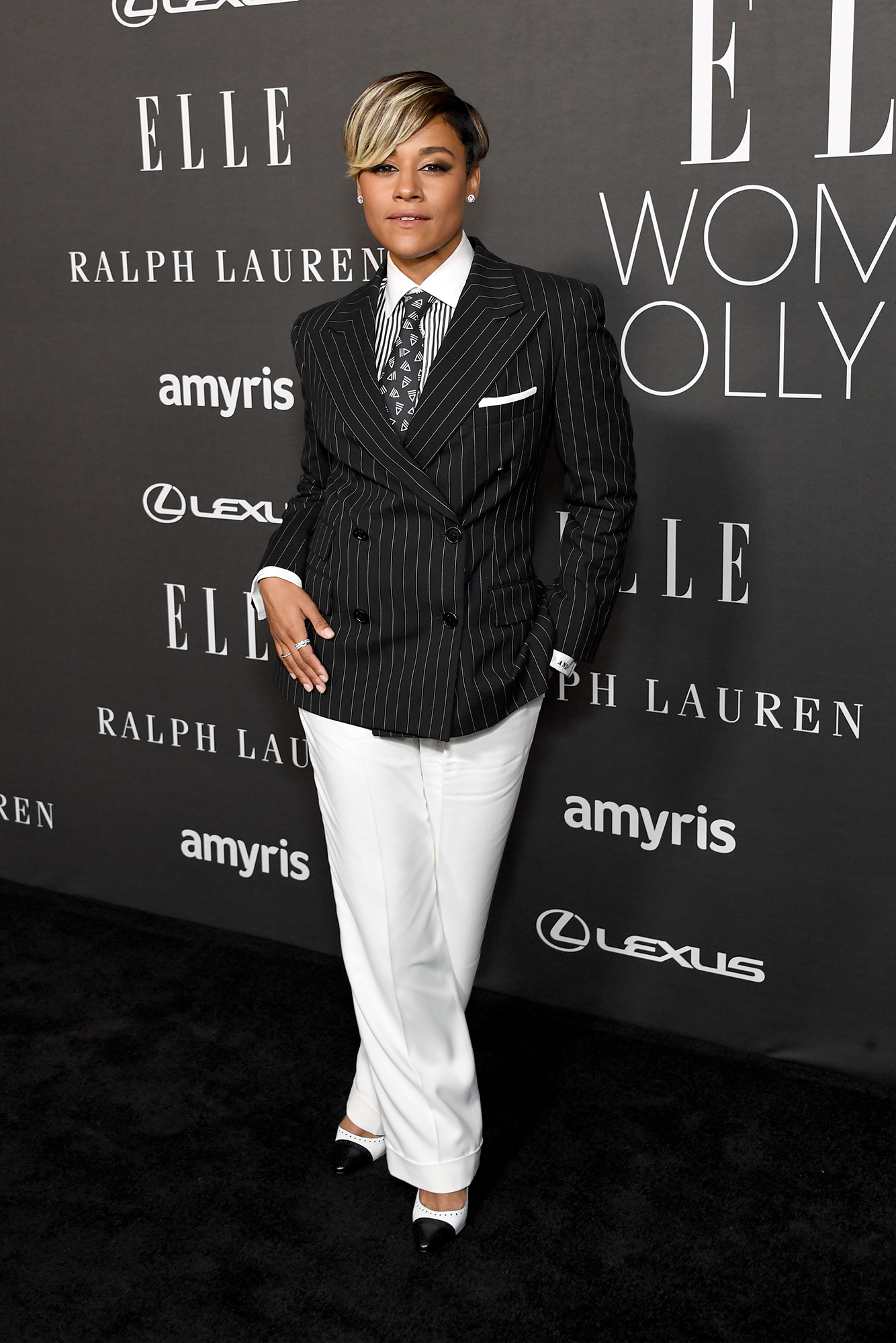 Ariana DeBose wears Ralph Lauren Collection at the Elle Women in Hollywood 2022 celebration.