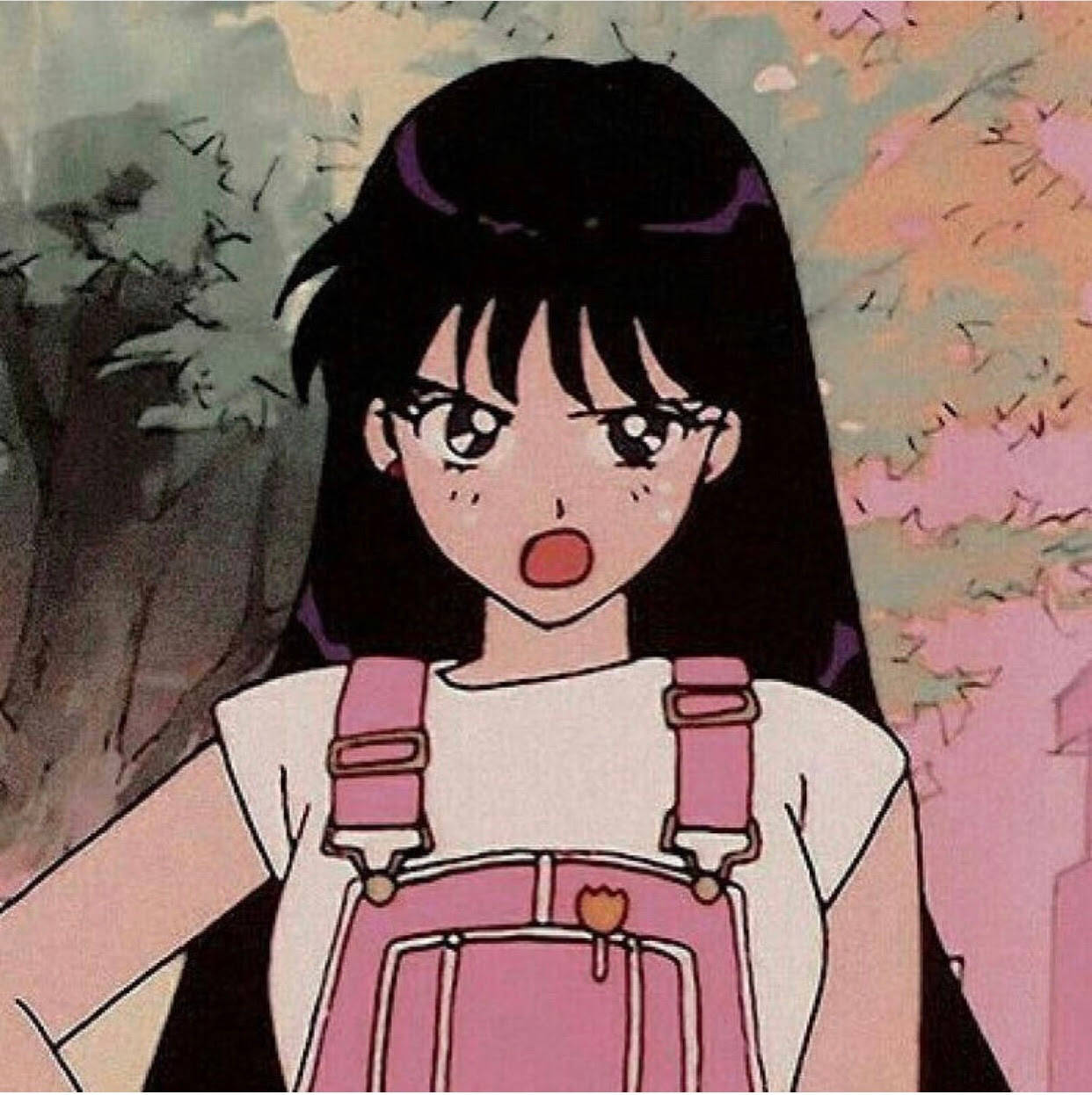 Cute Aesthetic Profile Pictures Of Anime Character Sailor Mars Against Trees Backdrop From Sailor Moon Anime Series