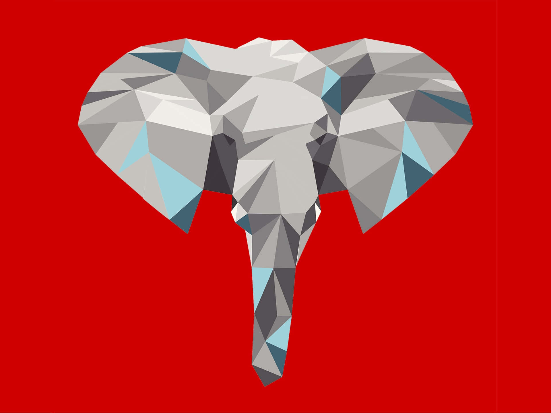Vector illustration of the head of an elephant, the animal commonly used to represent the Republican Party