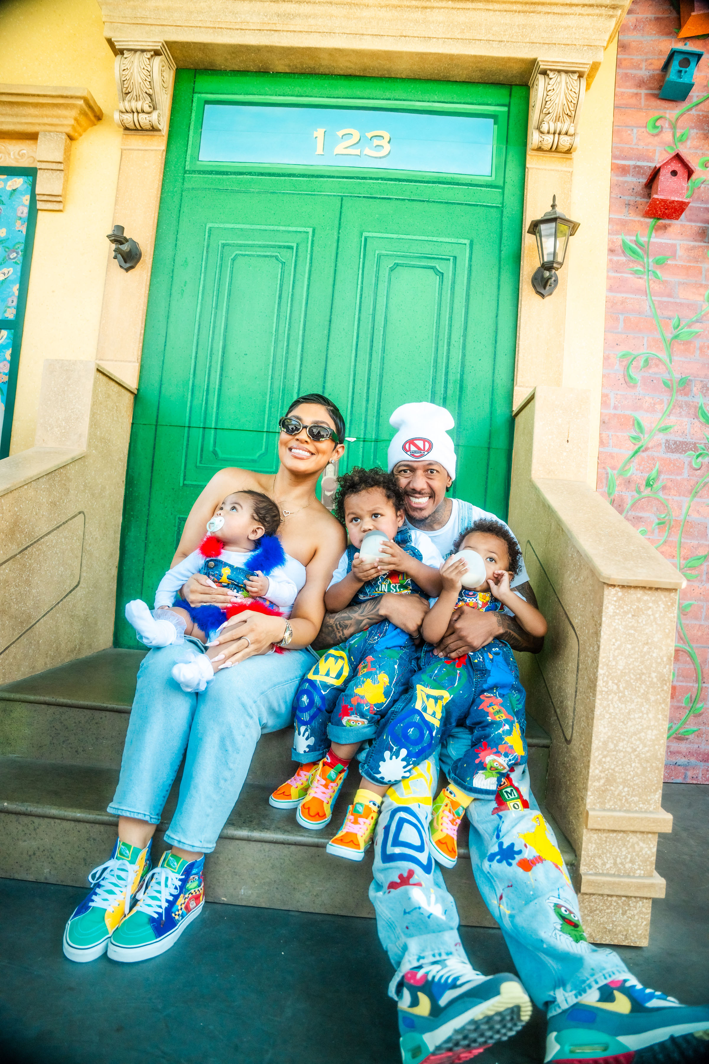Nick Cannon and Abby De La Rosa celebrate twins Zion and Zillion's birthdays and Father's Day at Sesame Place San Diego