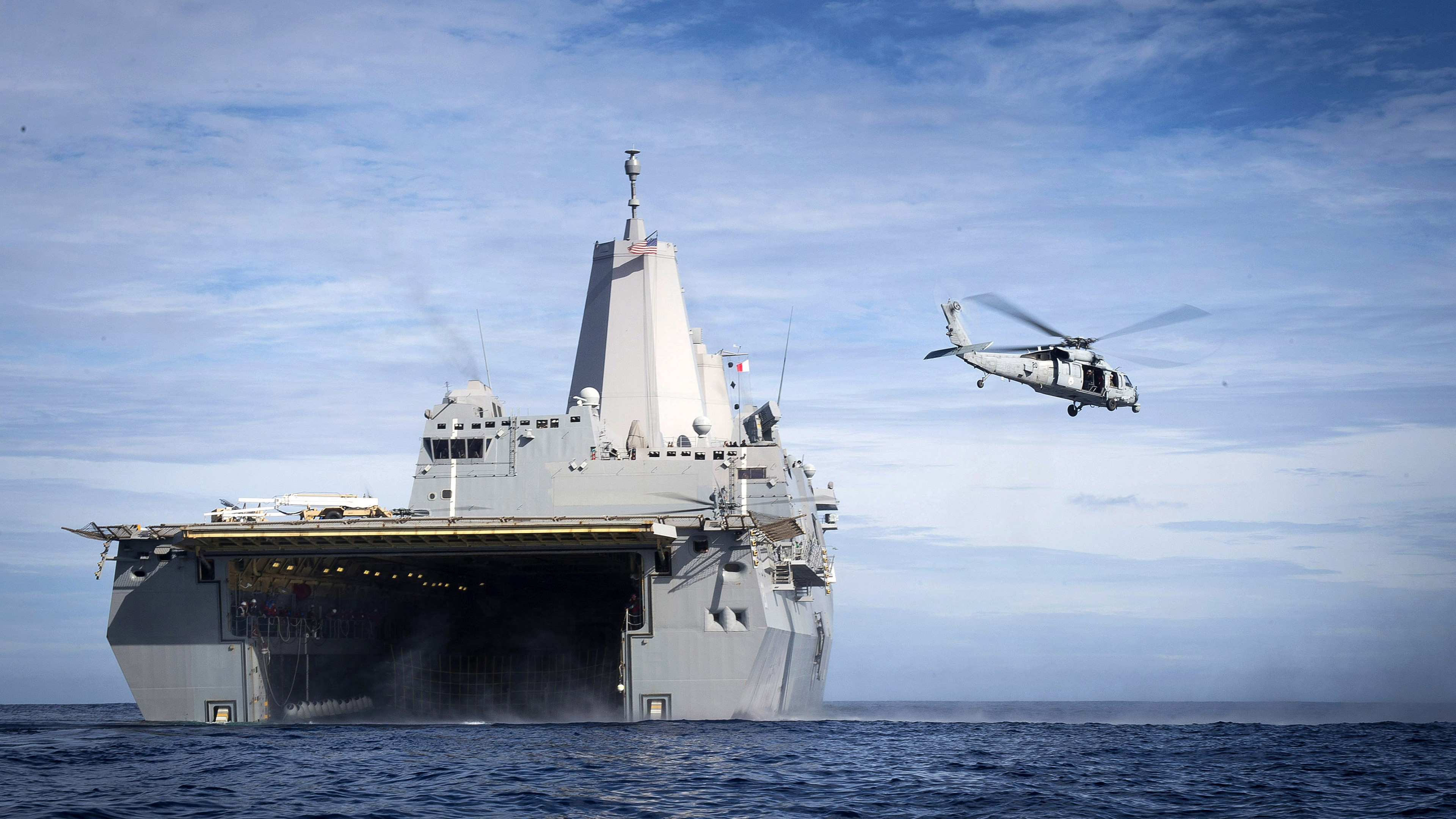 USS Anchorage transport dock amphibious LPD 23 San Antonio class helicopter U.S. Navy