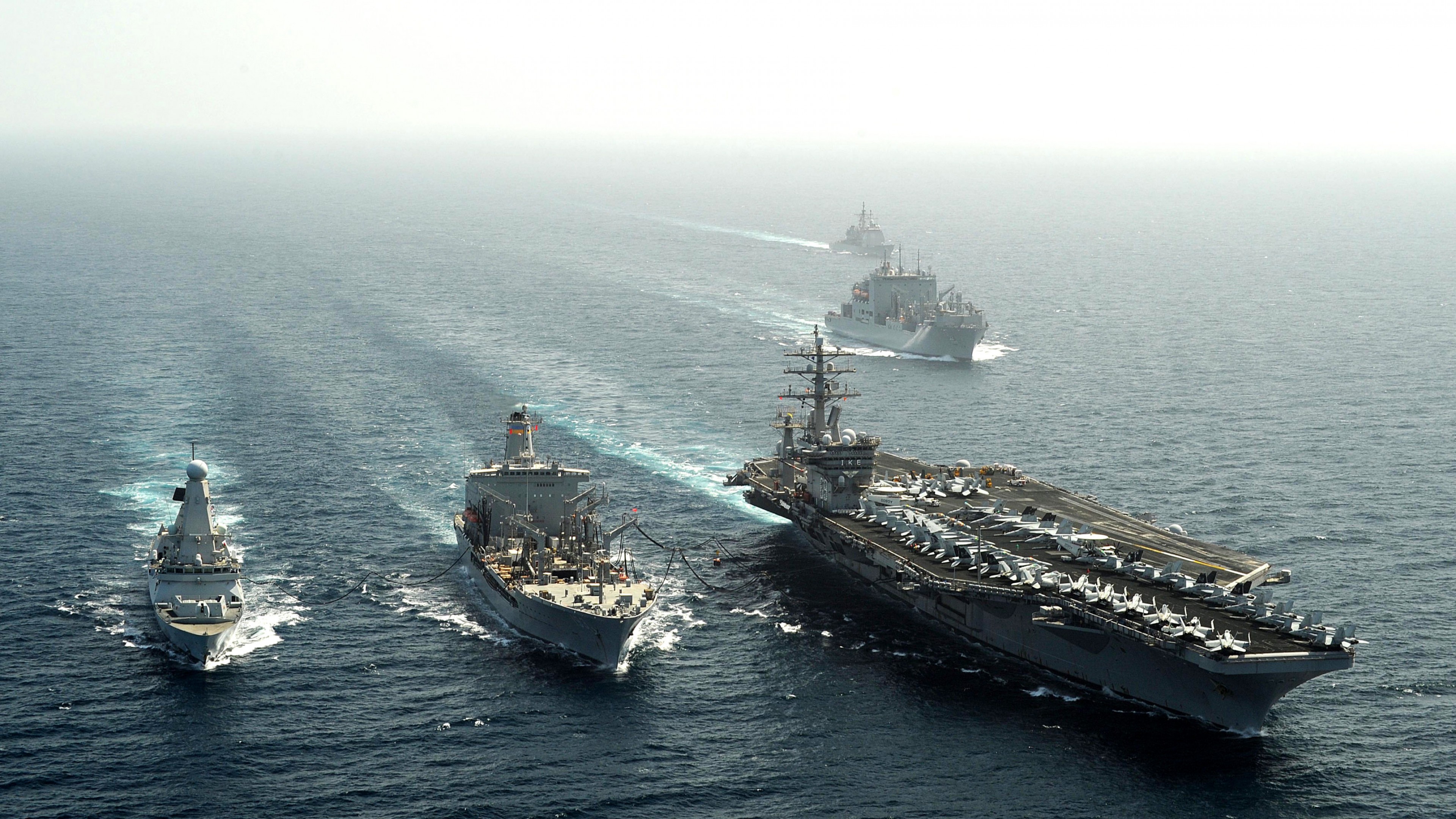 USS Dwight Eisenhower aircraft carrier U.S. Navy Nimitz CVN 69 convoy sea