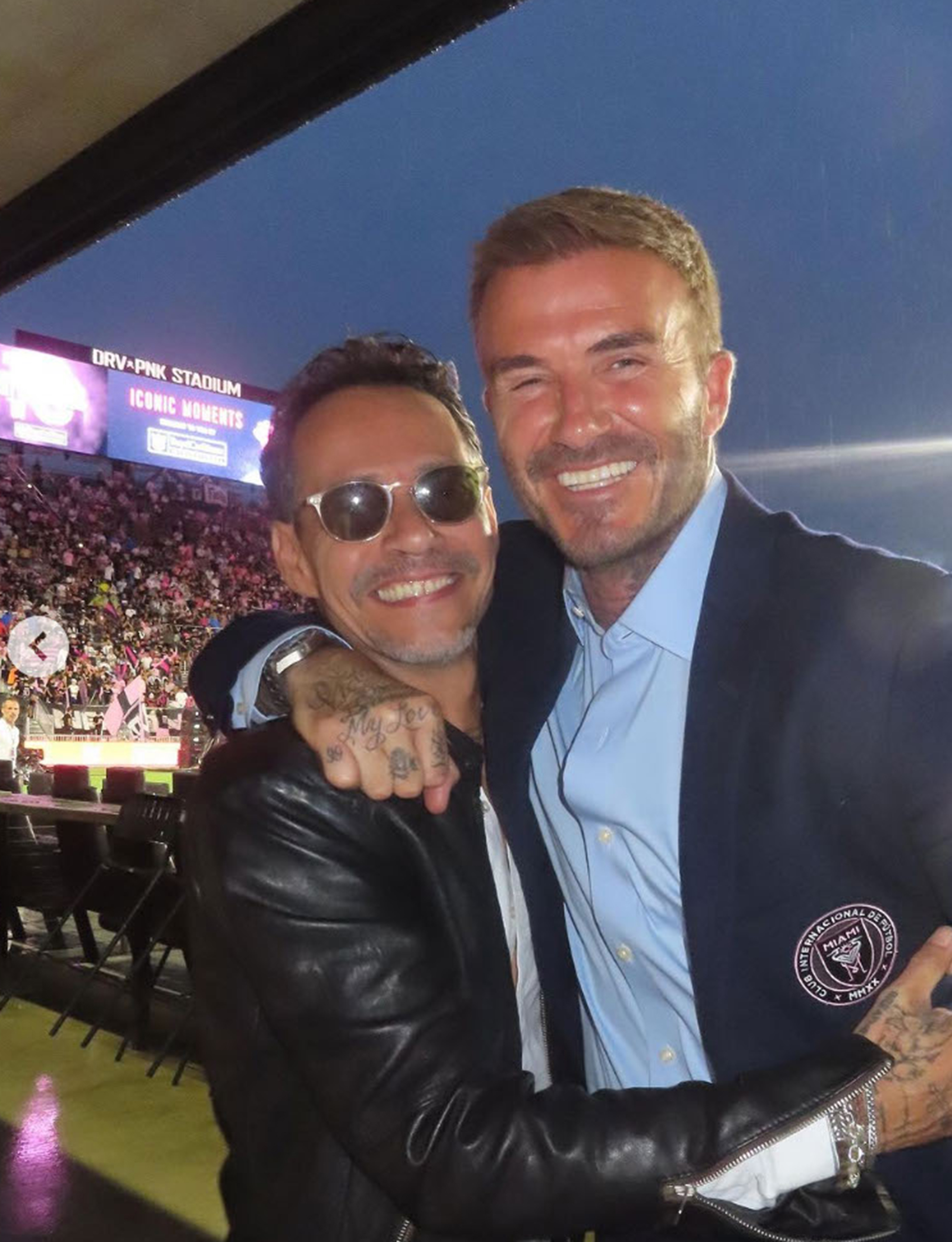 David Beckham and Marc Anthony enjoy a 