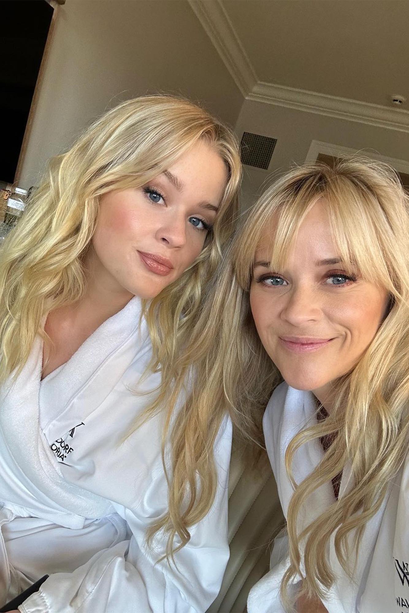 Double vision! Ava Phillippe, 23, twins with mom Reese Witherspoon before an event in Southern California.