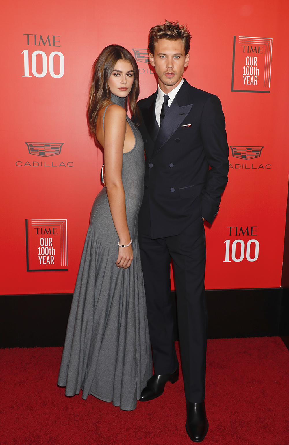 Kaia Gerber and Austin Butler pictured at the TIME100 Gala in New York on April 26, 2023. The couple started dating in December 2021 before making their first public appearance as a couple at a W magazine party in Los Angeles in March 2022